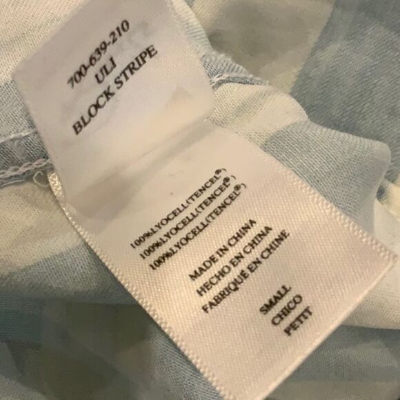 Rails Blue White Block Stripe Lace Tie Blouse S - Picture 14 of 14